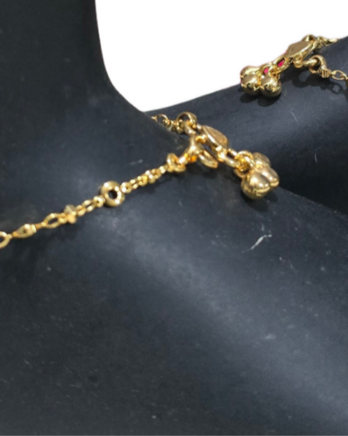 Impon Designer Anklet with link chain and dangling bells