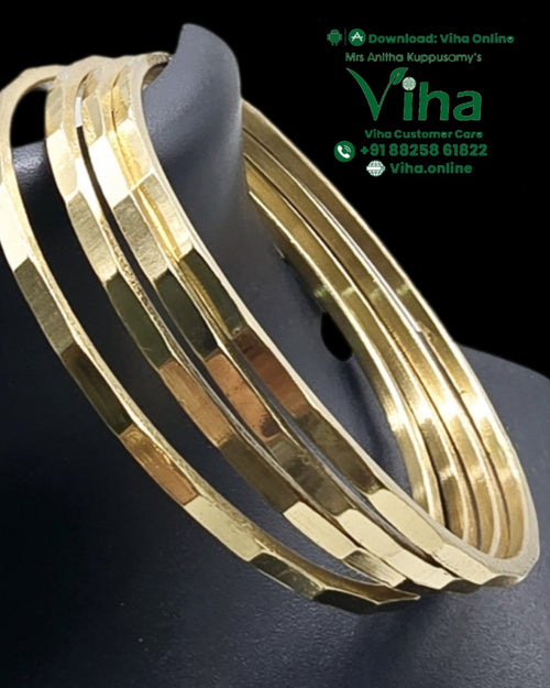 Impon Bangle with four matching pieces and faceted outer surface