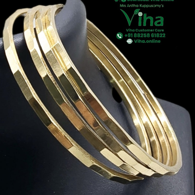 Impon Bangle with four matching pieces and faceted outer surface