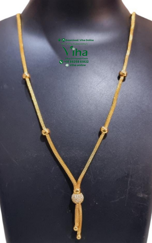 Impon Box Chain with Stone Pendant