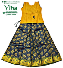 Readymade Pavadai Set With Sleeves / Lehenga Set  8 - 9 years