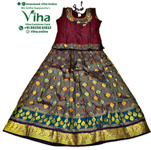 Readymade Pavadai Set With Sleeves / Lehenga Set - 10 to 11 Yrs