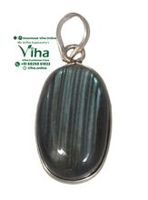 Natural Labradorite Silver Pendant