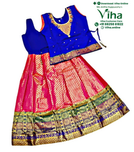 Readymade Pavadai Set With Sleeves / Lehenga Set - 7 to 8 Years