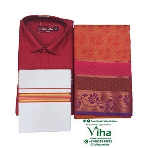 Couple Combo Dhoti Shirt & Saree