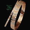 Designer Bangle, alternating textured circular patterns