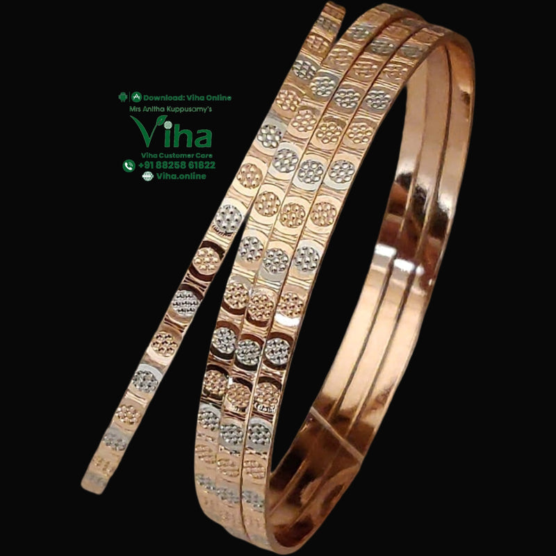 Designer Bangle, alternating textured circular patterns