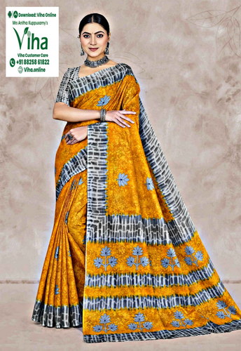 100% Pure Cotton Saree With Blouse
