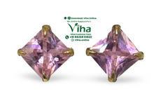 Pink Sapphire Stone Studs - 7 mm