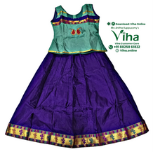Readymade Pavadai Set With Sleeves / Lehenga Set - 7 to 8 Years