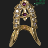 Impon Vanki Ring, ornate, arch-like structure with two pointed extensions at the bottom