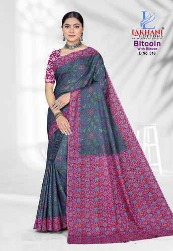 100% Pure Cotton Saree With Blouse