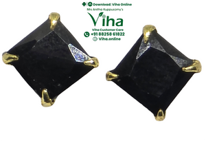 Black Sapphire Studs - 7 mm