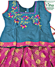 Readymade Pavadai Set With Sleeves / Lehenga Set - 10 to 11 Yrs