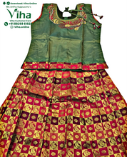 Readymade Pavadai Set With Sleeves / Lehenga Set - 10 to 11 Yrs
