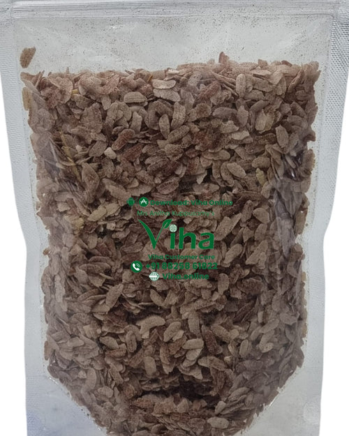 Poongar Rice Poha, reddish-brown flaky flattened flakes