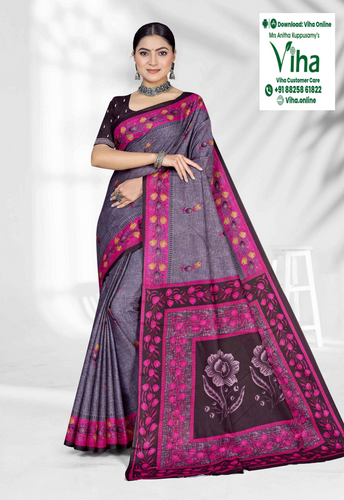 100% Pure Cotton Saree With Blouse