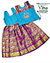 Readymade Pavadai Set With Sleeves / Lehenga Set - 4 to 5 Yrs