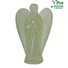 Green Mica Stone Angel, a smooth figure with carved folded wings