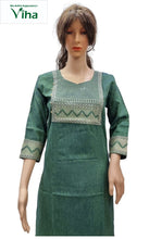 Cotton Silk Kurti with beautiful thread work - XL 