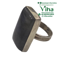 Natural Labradorite Unisex Silver Ring - Adjustable