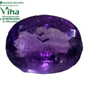Original Amethyst Stone, a faceted oval purple gemstone with internal inclusions