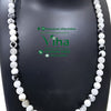 Rainbow Moonstone Mala with alternating white and black-and-white beads