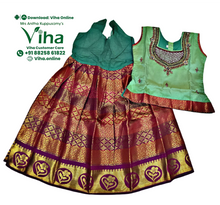 Readymade Pavadai Set With Sleeves / Lehenga Set - 3 to 4 years
