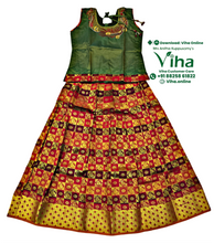 Readymade Pavadai Set With Sleeves / Lehenga Set - 10 to 11 Yrs