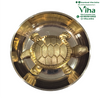 Vastu Tortoise Yantra - Brass, a gold-toned turtle figure inside a metallic bowl