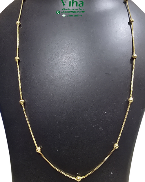 Impon Chain, a fine link chain with evenly spaced round beads