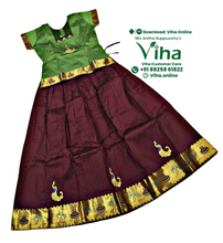 Readymade Pavadai Set With Sleeves / Lehenga Set - 9 to 10 Yrs