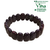 African Blood Stone Bracelet, a beaded bracelet formed from twenty-three dark maroon polished faceted oval stones