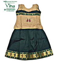 Readymade Pavadai Set With Sleeves / Lehenga Set - 6 to 7 Yrs
