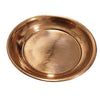 Copper Plate Plain, a round copper-toned dish featuring fine concentric circular striations along its wide, slightly sloped rim and a flat, polished base
