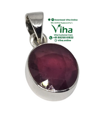 Silver Ruby Pendant - Natural