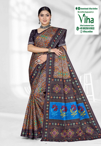 100% Pure Cotton Saree With Blouse