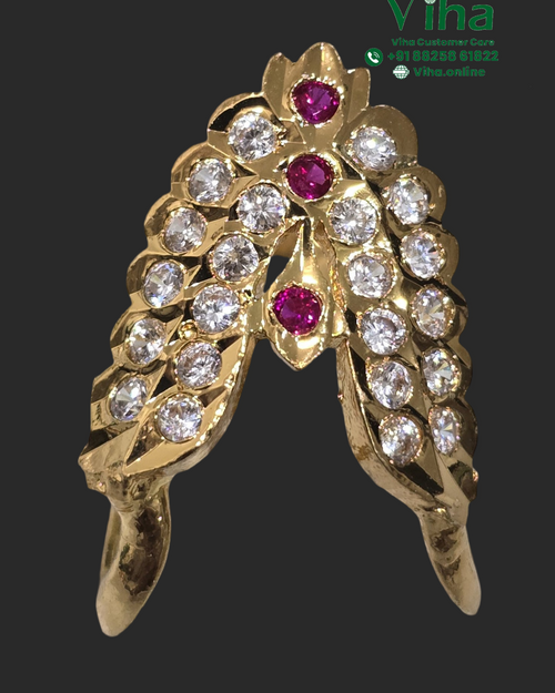 Impon Vanki Ring, adjustable with embedded white stones