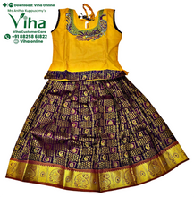 Readymade Pavadai Set With Sleeves / Lehenga Set - 4 to 5 Yrs