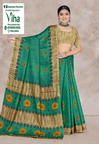 100% Pure Cotton Saree With Blouse