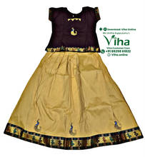 Readymade Pavadai Set With Sleeves / Lehenga Set - 10 to 11 Yrs