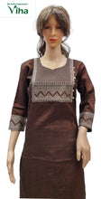 Cotton Silk Kurti with beautiful thread work - XL 