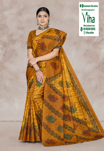 100% Pure Cotton Saree With Blouse