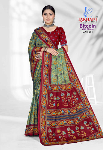 100% Pure Cotton Saree With Blouse