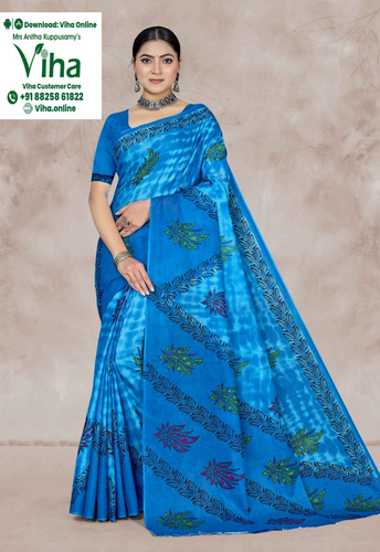 100% Pure Cotton Saree With Blouse