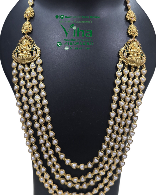 Impon Beads Haram, long necklace with pendant motifs and white beads