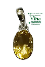 Citrine Pendant Silver - Oval Cut