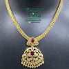 Aimpon Attiyal with woven chain pattern and red center stones