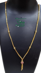 Impon Box Chain with Stone Pendant