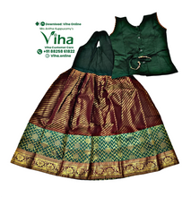 Readymade Pavadai Set With Sleeves / Lehenga Set - 6 to 7 Yrs